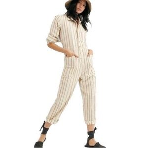 Free People Gia Yarn Dye Coveralls Size L